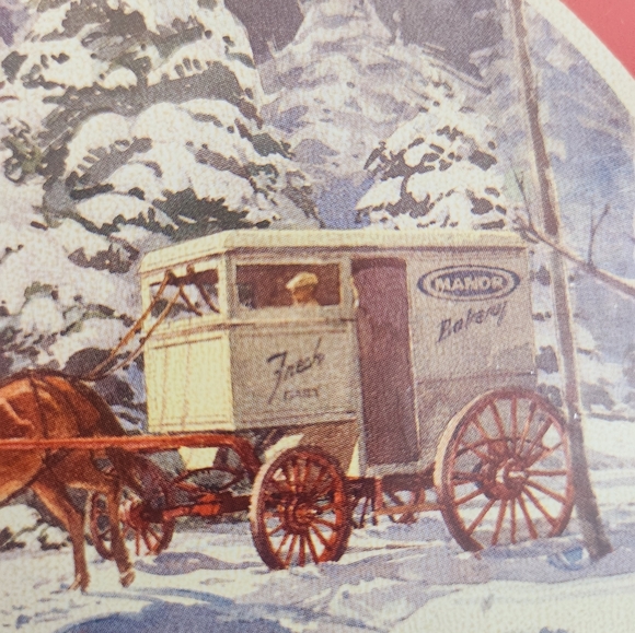 Holiday Cookie Tin Gift Box Baker's Cart with Horse - Picture 2 of 7